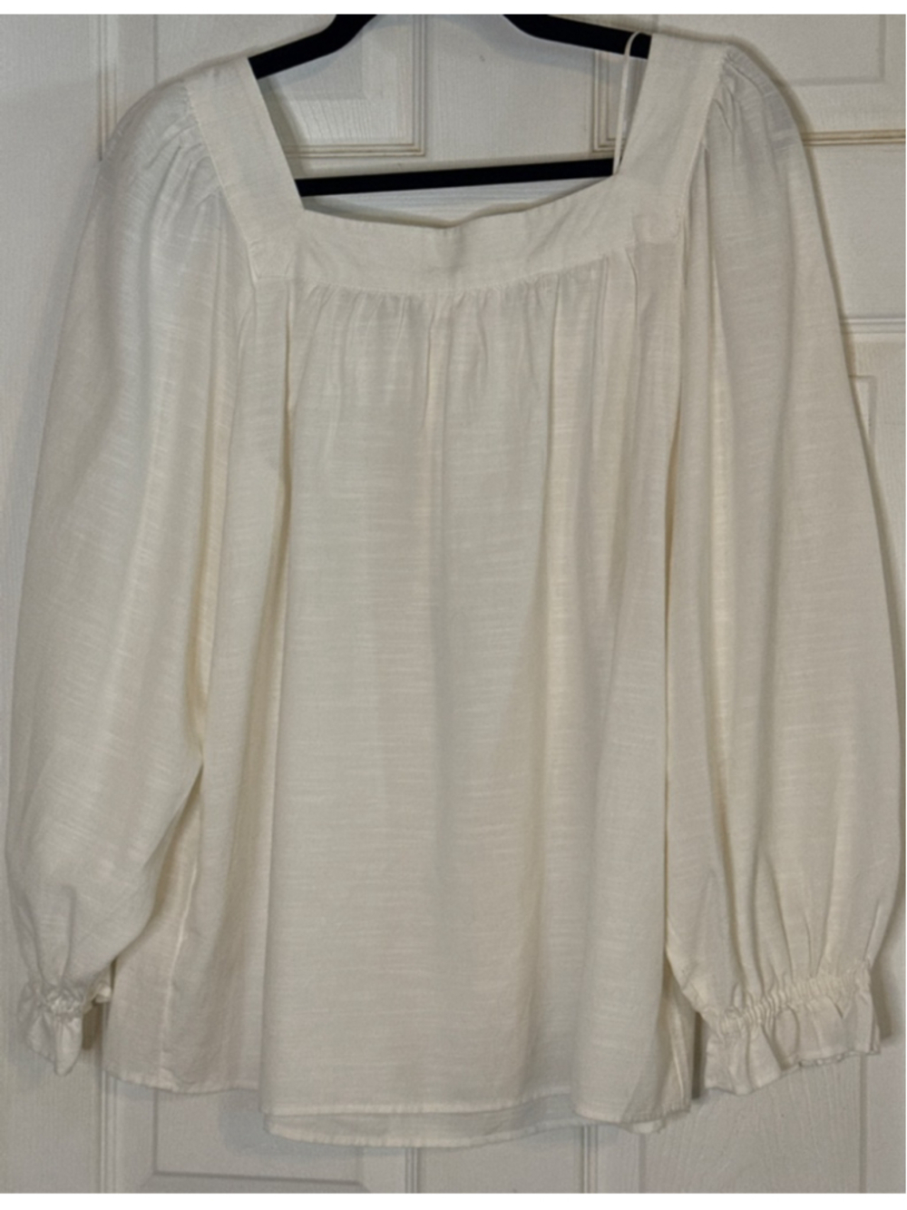 LC Lauren Conrad Off-White Square Neck Blouse M - Picture 2 of 3